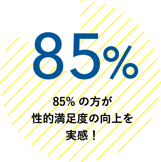 85%の方が性的満足度の向上を実感！